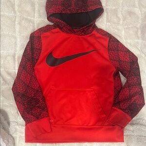 Nike Kids Red and Black Patterned Hoodie